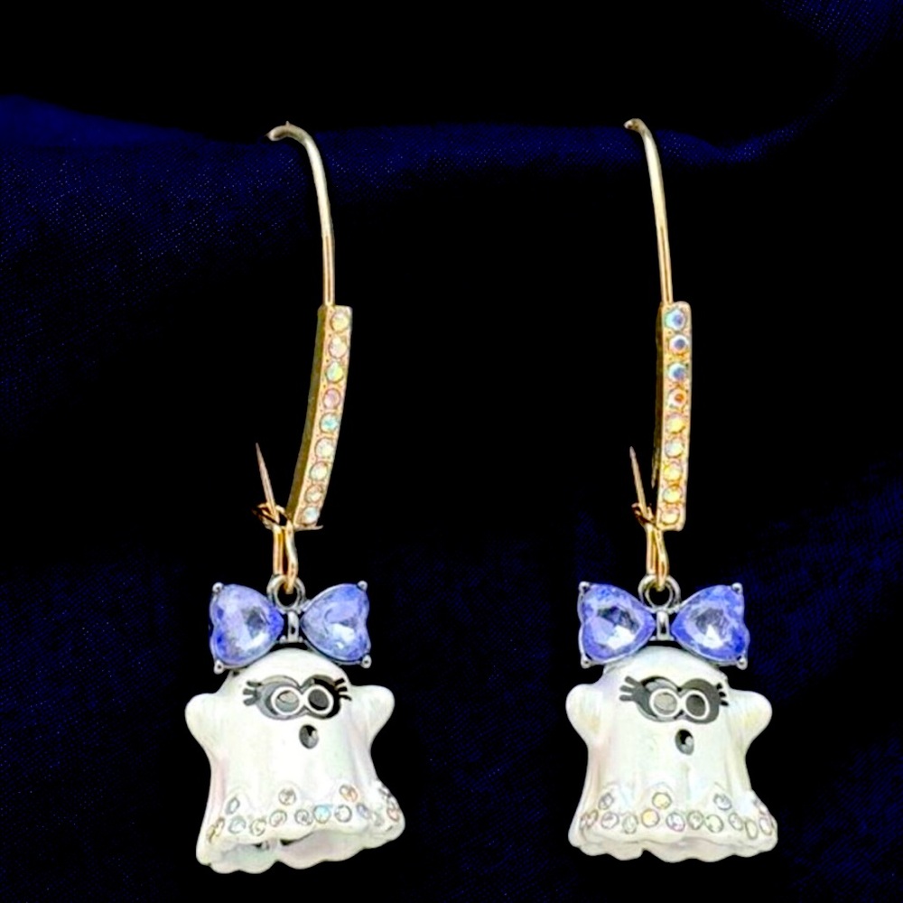 Betsey Johnson glow in the dark ghost Halloween earrings